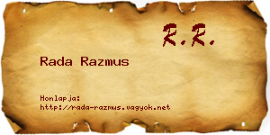 Rada Razmus névjegykártya